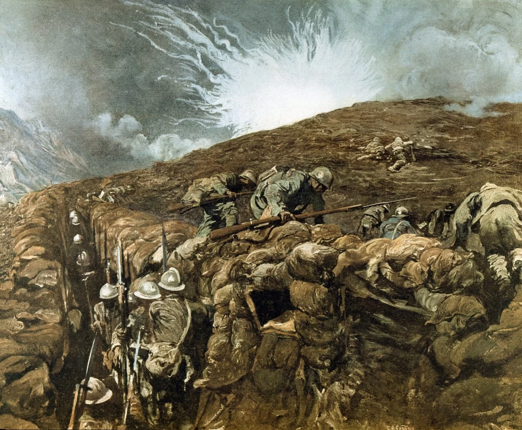 Trincee vicino a Gorizia, campagna italiana intorno al fiume Isonzo, settembre 1917 - Museo Civico d'Arte Contemporane, Milano